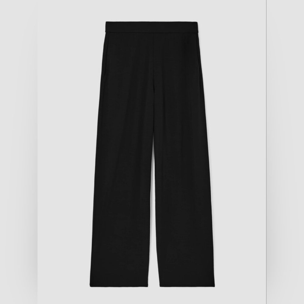 Eileen Fisher Pants Black Size M Stretch Jersey Knit Straight Leg Pull On - Picture 3 of 7